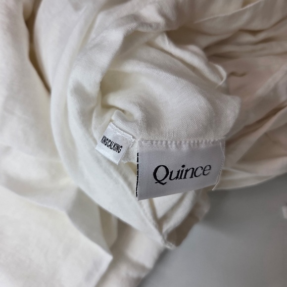 NWOT QUINCE European Linen Duvet Cover King/Cal King White 1366 - Picture 8 of 10
